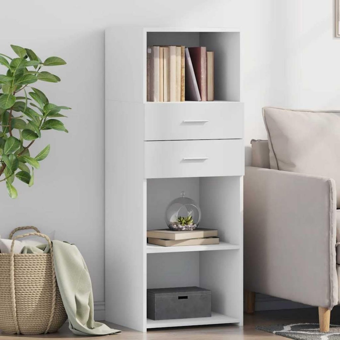 Hochschrank aus Holzwerkstoff in Weiss