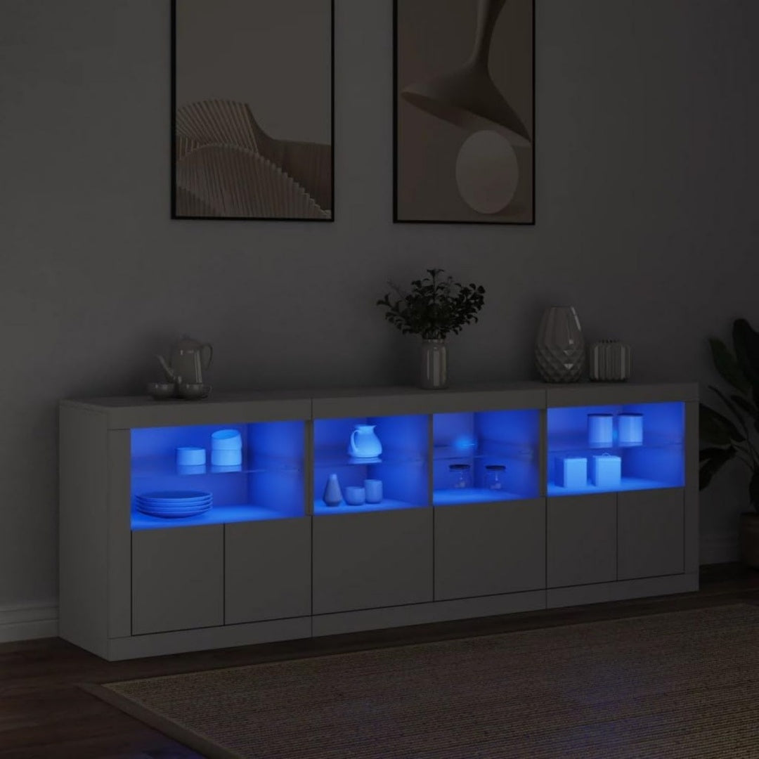 Sideboard mit den Massen 202 x 37 x 67 cm in Weiss