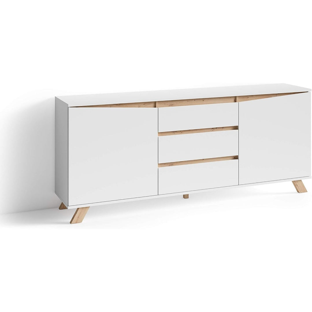 2 Tueren praegen das Sideboard in Weiss