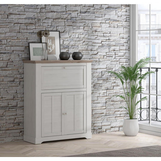 Das Sideboard nimmt mit 115.3 x 136.1 x 44.3 cm Gestalt an