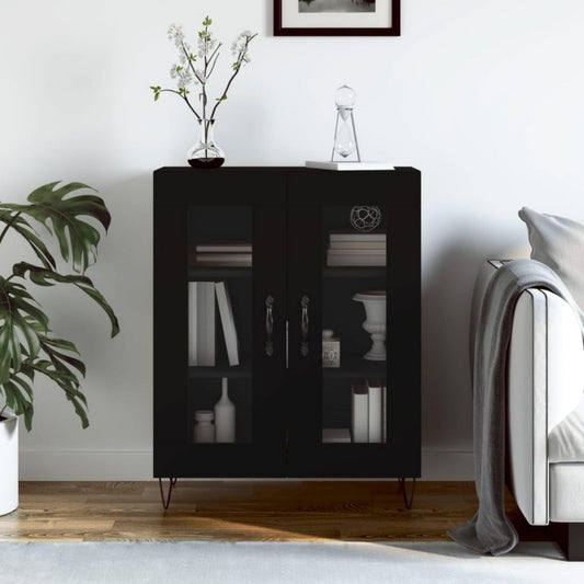 Sideboard aus Holzwerkstoff in Schwarz mit den Massen 69.5 x 34 x 90 cm