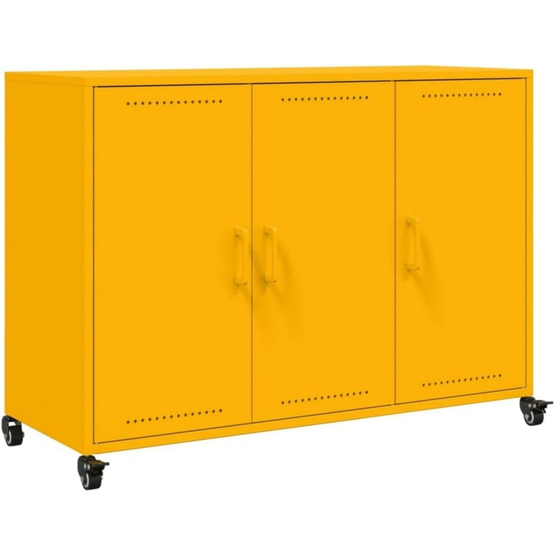 3 Tueren an dem Sideboard aus Metall