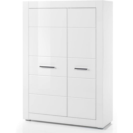 Sideboard mit geschlossenem Stauraum, Reliefstrukturen und glaenzenden Oberflaechen