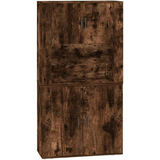 Eine Wandmontage praegt den Hochschrank aus Holzwerkstoff