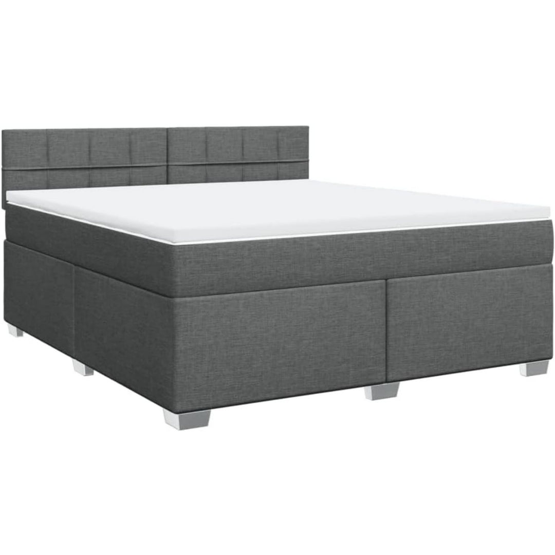 Boxspringbett in Dunkelgrau mit einem Taschenfederkern