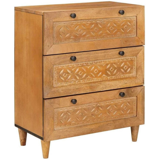 Sideboard in Hellbraun und Naturbraun mit 3 Schubladen