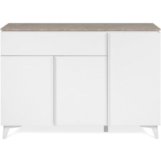 Sideboard aus Kunststoff zeigt eine Wandmontage