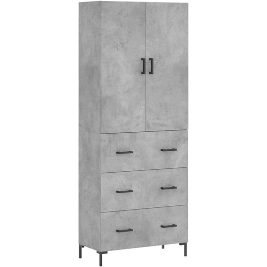 Hochschrank mit den Massen 69.5 x 34 x 180 cm in Grau