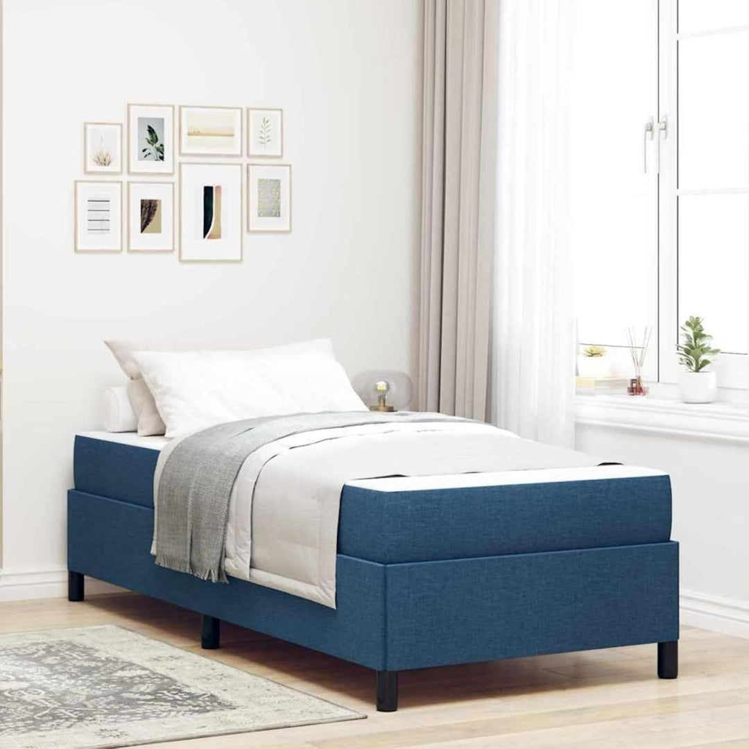 Boxspringbett mit den Massen 100 x 200 cm in Hellgrau und Schwarz